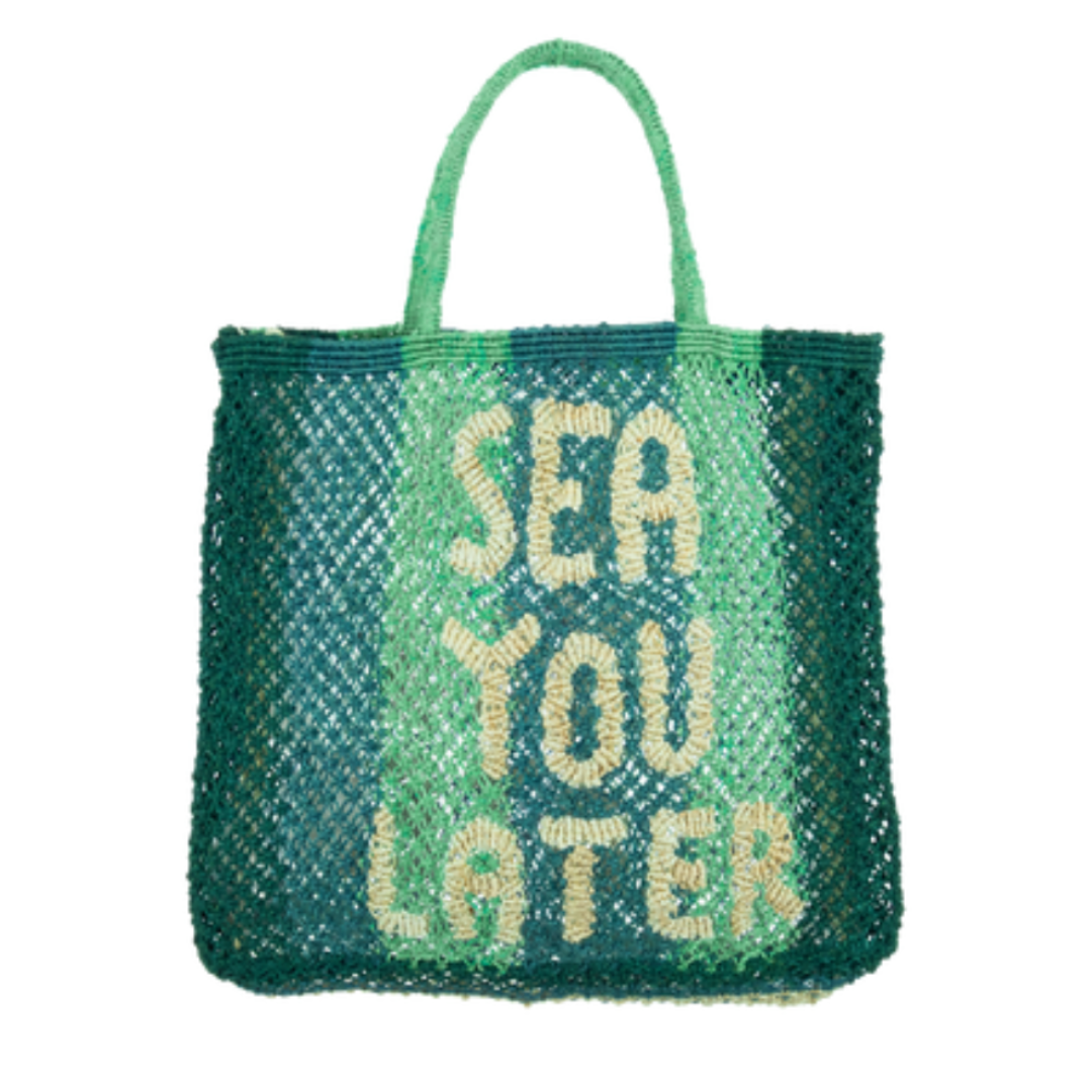 Sea You Later Jute Bag L Green