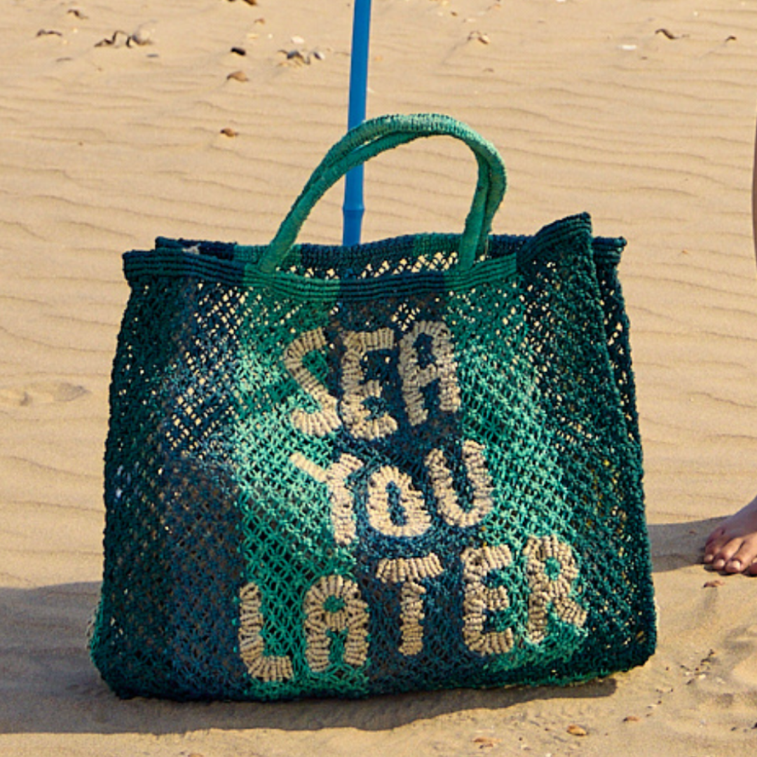 Sea You Later Jute Bag L Green