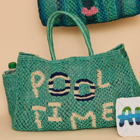 Barry Pool Time Jute Bag S Aqua