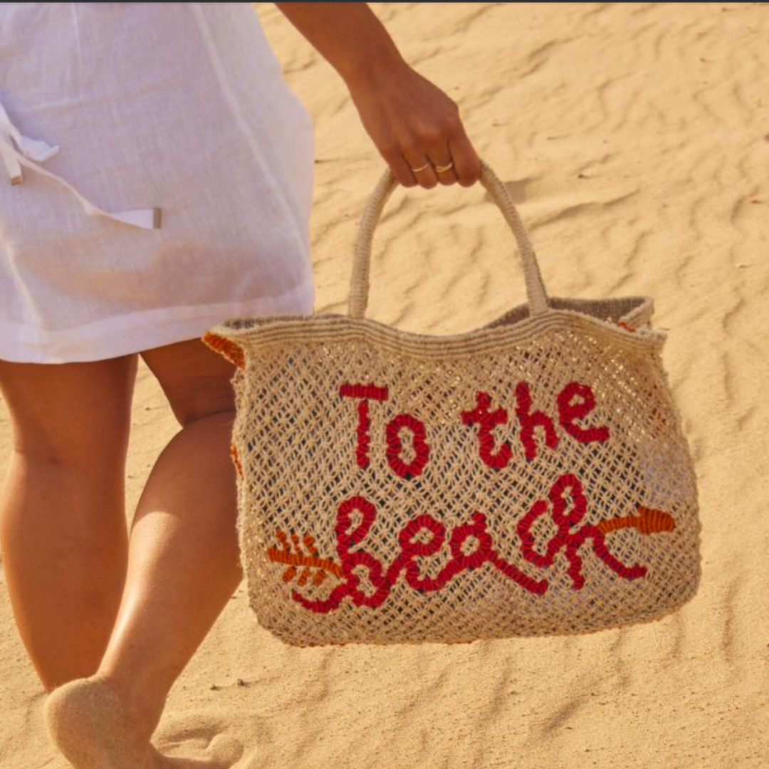 TO THE BEACH JUTE BAG - L