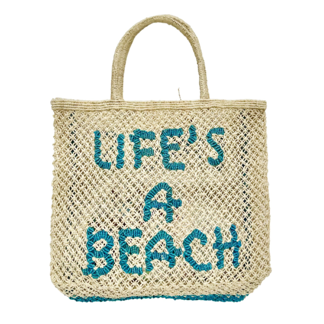 LIFE'S A BEACH JUTE BAG - L