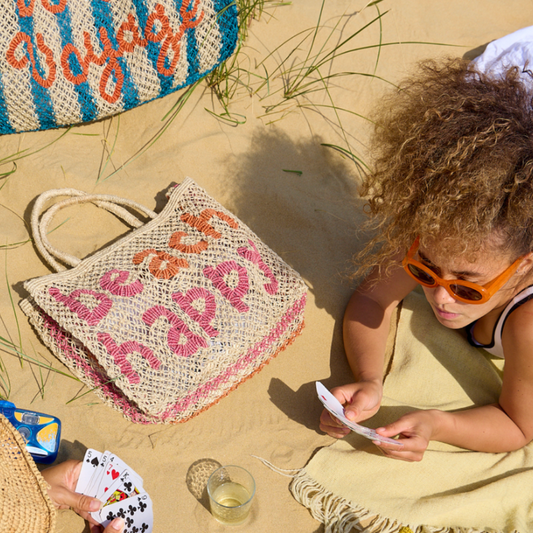 Beach Happy Jute Bag S Peach