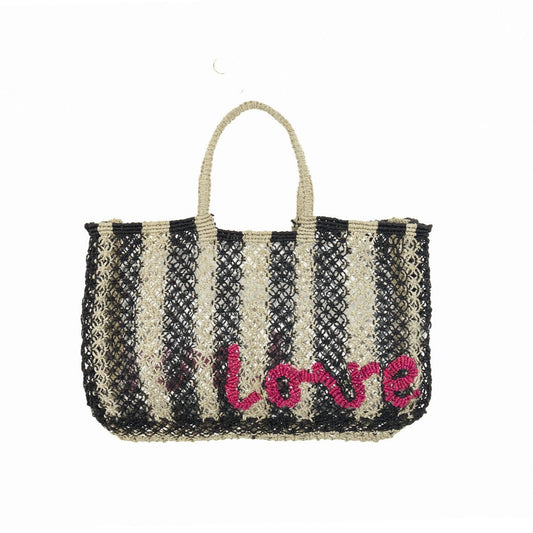 Lavinia Stripe LOVE Jute Bag