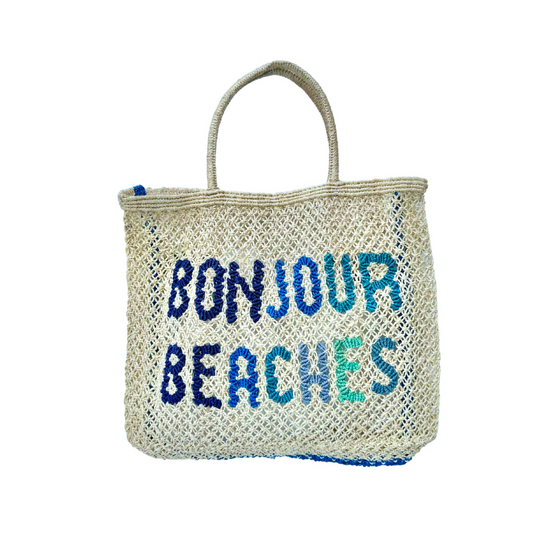 Bonjour Beaches Jute Bag L