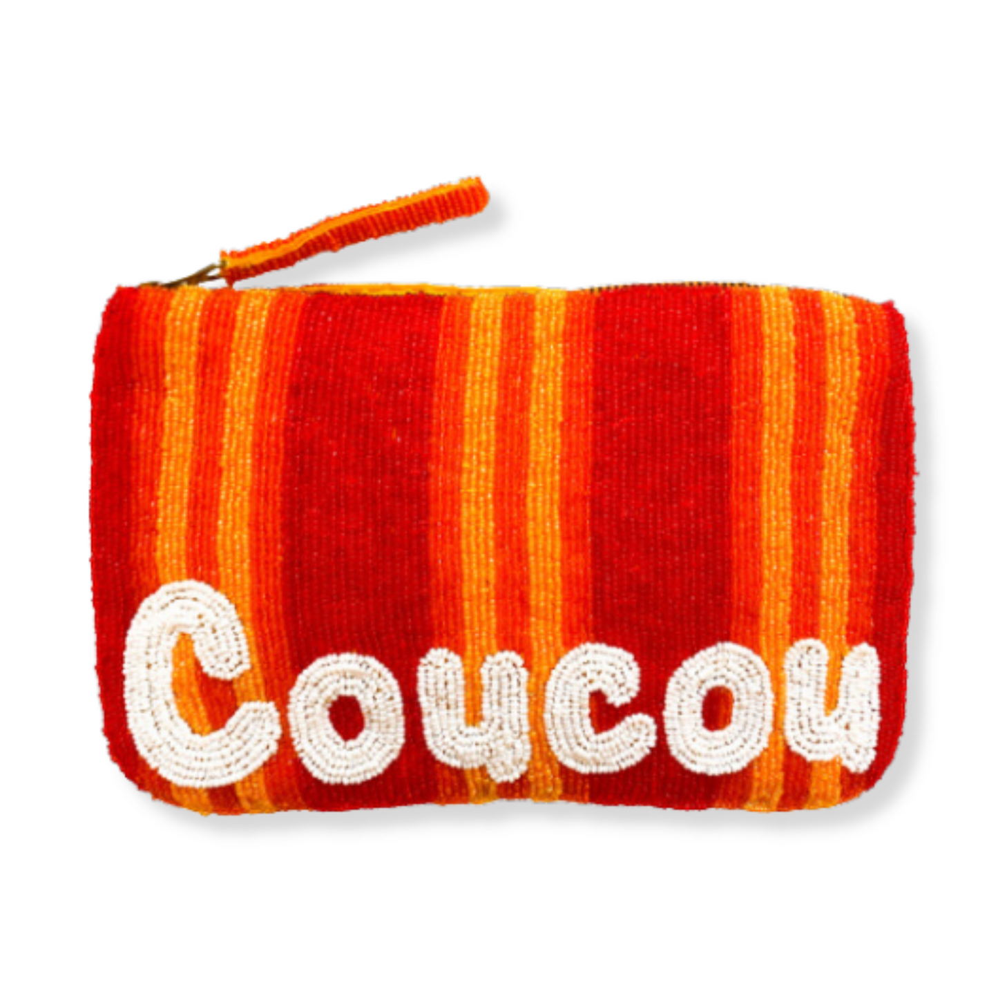 CouCou Stripe Beaded Clutch